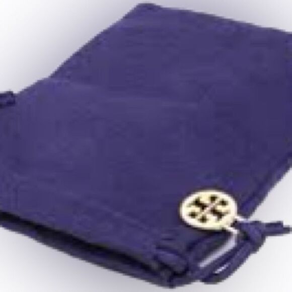 Tory Burch Gold Logo Circle Drop Hoop Earrings - Picture 5 of 5